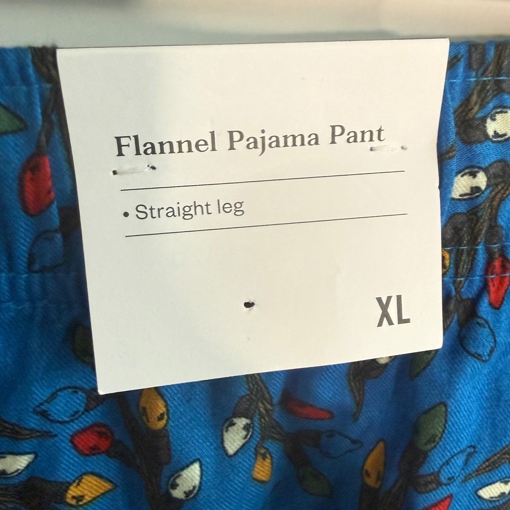 Goodfellow & Co Men's Flannel Pajama Pants Blue Christmas Lights XL New With Tag - Picture 3 of 9